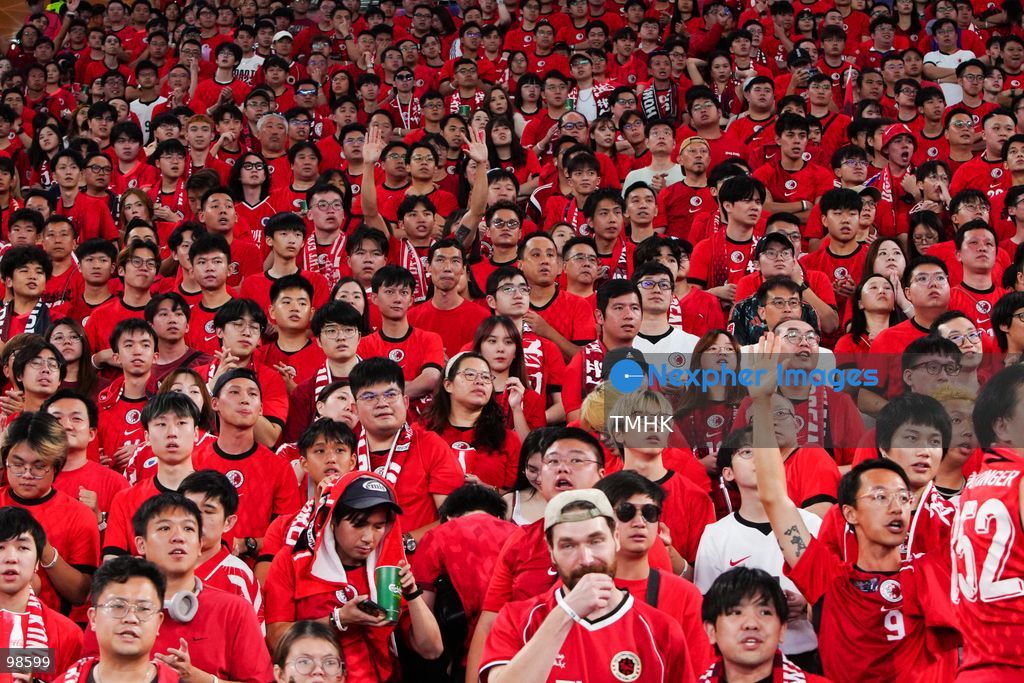 Passionate supporters wave red team colours, clap, and chant slogans to back Hong Kong, China during their FIFA ASEAN Cup Tier 2 match against Laos at Kai Tak Stadium on September 27, 2026 in Hong Kong, where a lively crowd of nearly 19,000 cheered on the home side. (Photo by Zulu Lo/TMHK via Nexpher Images)