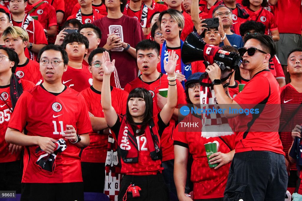 Passionate supporters wave red team colours, clap, and chant slogans to back Hong Kong, China during their FIFA ASEAN Cup Tier 2 match against Laos at Kai Tak Stadium on September 27, 2026 in Hong Kong, where a lively crowd of nearly 19,000 cheered on the home side. (Photo by Zulu Lo/TMHK via Nexpher Images)