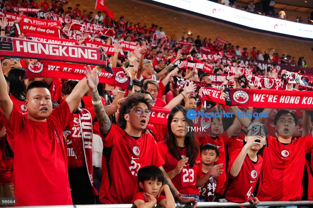 Passionate supporters wave red team colours, clap, and chant slogans to back Hong Kong, China during their FIFA ASEAN Cup Tier 2 match against Laos at Kai Tak Stadium on September 27, 2026 in Hong Kong, where a lively crowd of nearly 19,000 cheered on the home side. (Photo by Zulu Lo/TMHK via Nexpher Images)