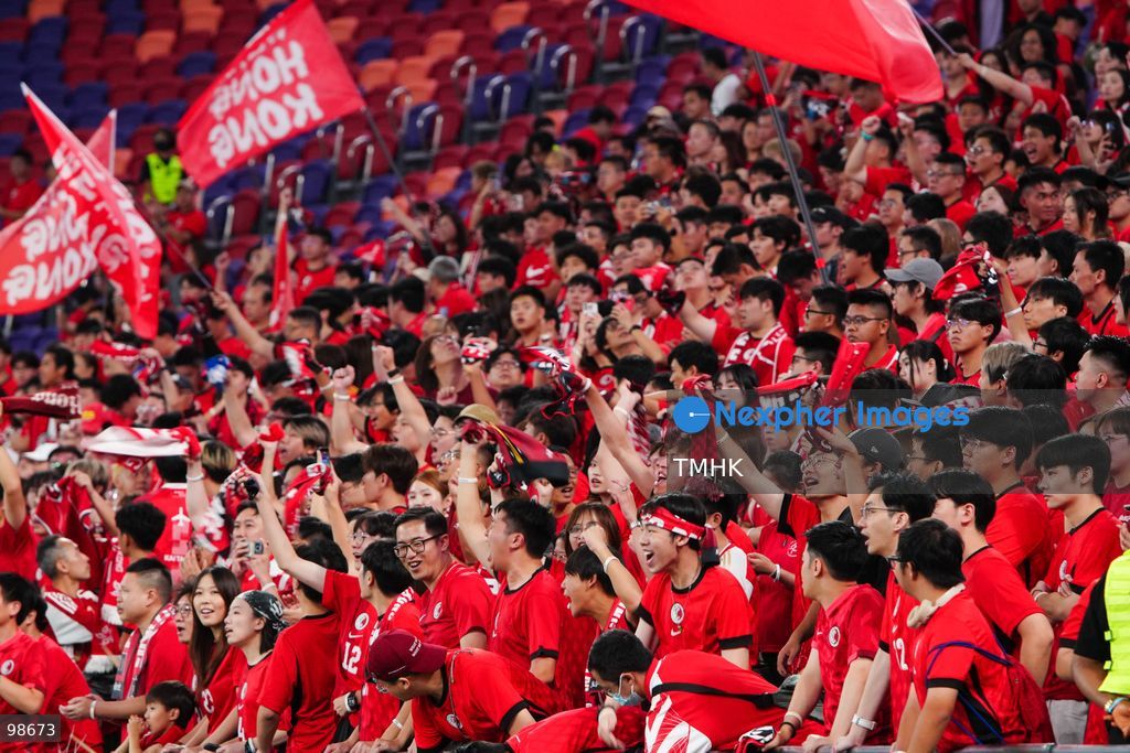 Passionate supporters wave red team colours, clap, and chant slogans to back Hong Kong, China during their FIFA ASEAN Cup Tier 2 match against Laos at Kai Tak Stadium on September 27, 2026 in Hong Kong, where a lively crowd of nearly 19,000 cheered on the home side. (Photo by Zulu Lo/TMHK via Nexpher Images)