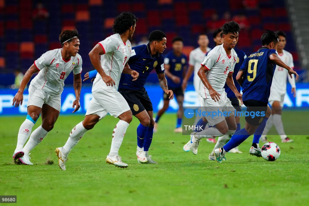 A general view shows players of Myanmar and Cambodia competing during a FIFA ASEAN Cup Tier 2 match at Kai Tak Stadium on September 27, 2026 in Hong Kong. Cambodia secured a 1-0 win after scoring four minutes into stoppage time against a Myanmar side led by former Hong Kong head coach Jörn Andersen. (Photo by Zulu Lo/TMHK via Nexpher Images)