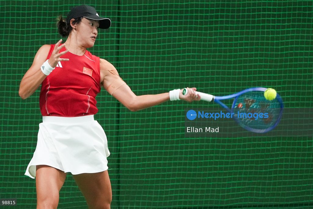 chinese Tennis player Wang Xiyu at the Asian Games 2026 on September 29, 2026 in Nagoya, Japan. (Photo by Ellan Mad/Nexpher Images)
