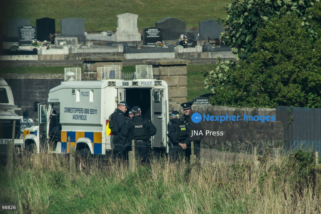 PORTADOWN, NORTHERN IRELAND, SEPTEMBER 28, 2026: Members of the Orange Order gather near Drumcree Parish Church as a standoff over the contentious Drumcree parade continues in Portadown. The Protestant fraternal organization had been granted conditional permission to march along the predominantly nationalist Garvaghy Road for the first time in nearly three decades, but the route was blocked by thousands of protesters and police prevented the parade from proceeding amid public safety concerns. On Monday, residents continued gathering on Garvaghy Road while Orange Order members remained near Drumcree Church as discussions continued with police and officials over the dispute. Photo by Nadia Caimi / JNA Press. (Photo by Nadia Caimi/JNA Press via Nexpher Images)
