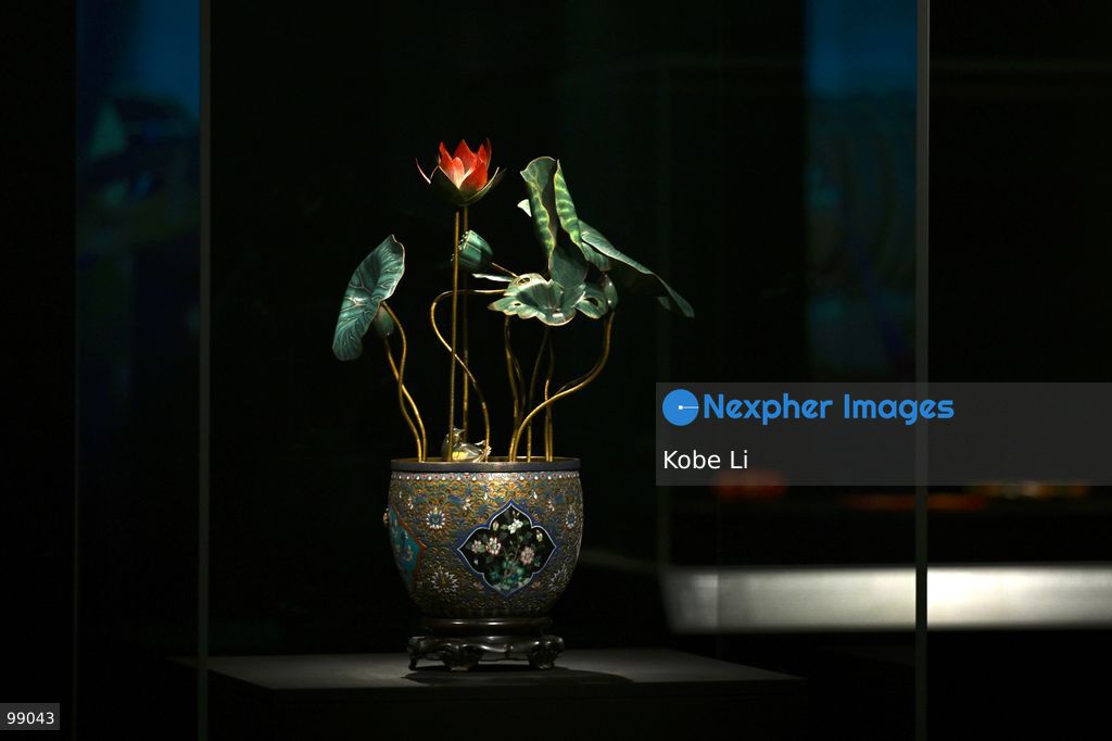 An exhibit of 'Mechanical potted scenes of mandarin ducks and blooming lotuses' from the Palace Museum's 'Design for the Forbidden City: Imperial Workshops of the Qing Court' exhibition is displaying on September 29 in Hong Kong. (Photo by Kobe Li/Nexpher Images)