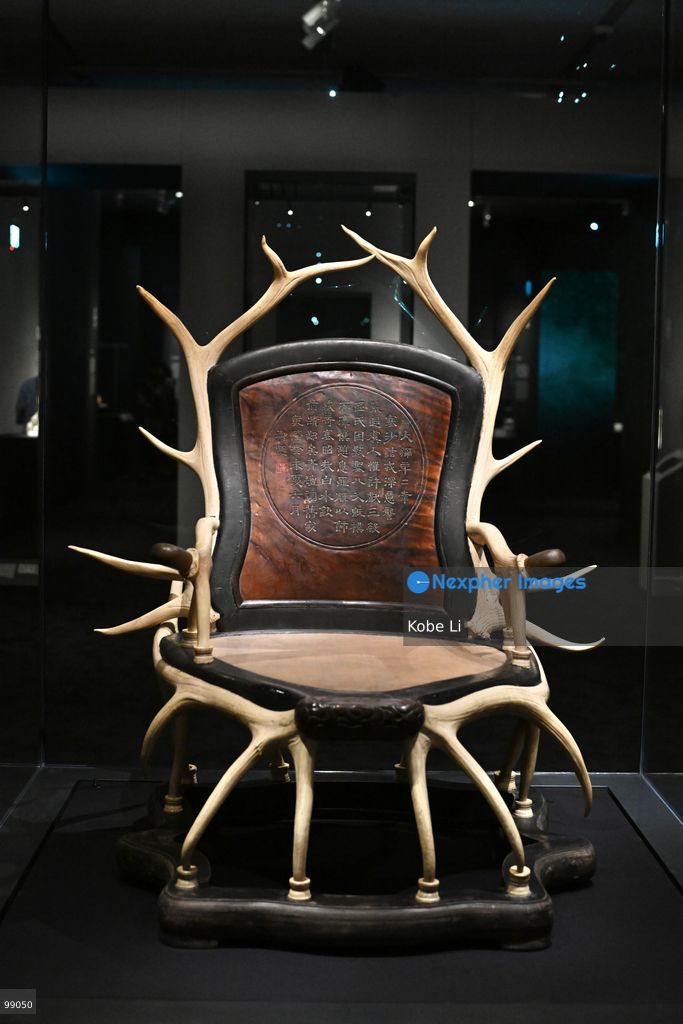 Deer Antler Chair from the Palace Museum's 'Design for the Forbidden City: Imperial Workshops of the Qing Court' exhibition is displaying on September 29 in Hong Kong. (Photo by Kobe Li/Nexpher Images)