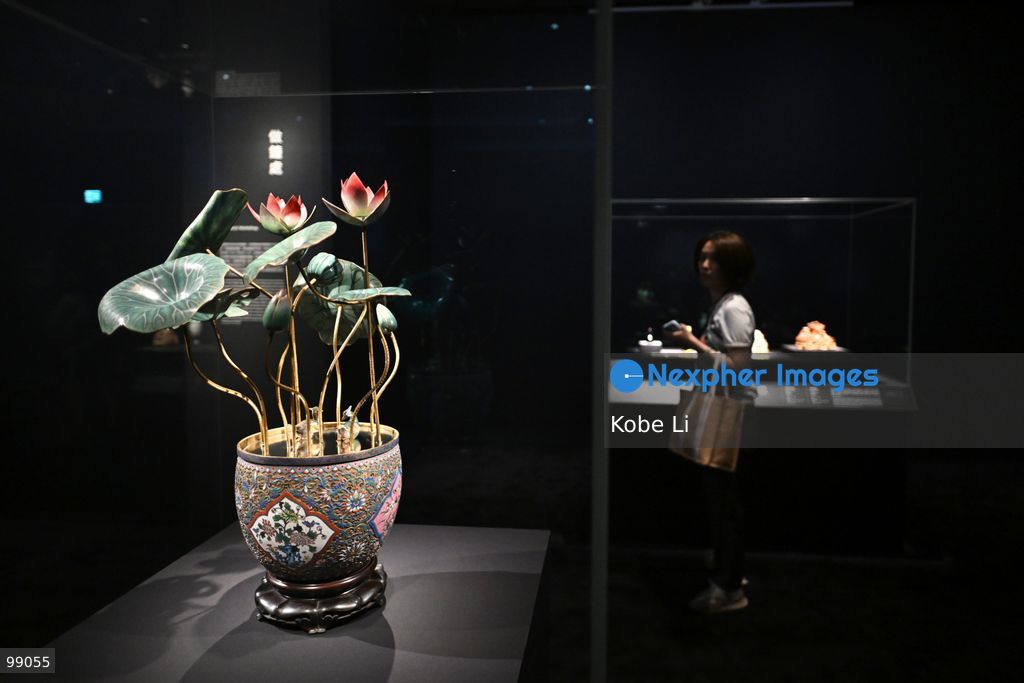 An exhibit of 'Mechanical potted scenes of mandarin ducks and blooming lotuses' from the Palace Museum's 'Design for the Forbidden City: Imperial Workshops of the Qing Court' exhibition is displaying on September 29 in Hong Kong. (Photo by Kobe Li/Nexpher Images)