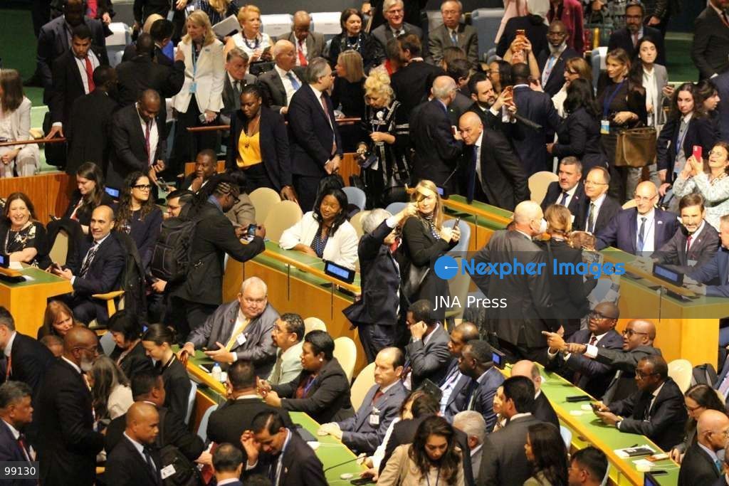 NEW YORK, UNITED STATES, SEPTEMBER 22, 2026: Delegates, diplomats, journalists and other attendees gather inside the General Assembly Hall during the opening day of the General Debate of the 81st Session of the United Nations General Assembly at UN headquarters in New York. Photo by Catherine Manso / JNA Press. (Photo by Catherine Manso/JNA Press via Nexpher Images)