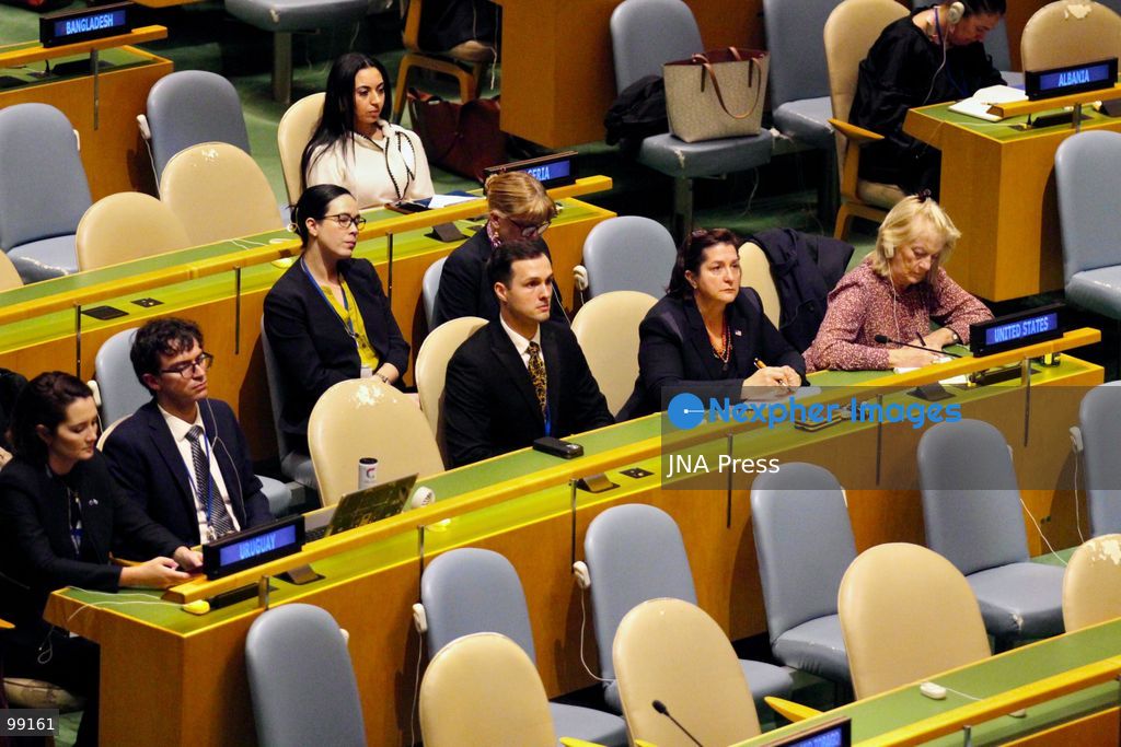 NEW YORK, UNITED STATES, SEPTEMBER 23, 2026: Members of the United States delegation watch as Ukrainian President Volodymyr Zelenskyy addresses the General Debate of the 81st Session of the United Nations General Assembly at UN headquarters in New York. Photo by Catherine Manso / JNA Press. (Photo by Catherine Manso/JNA Press via Nexpher Images)