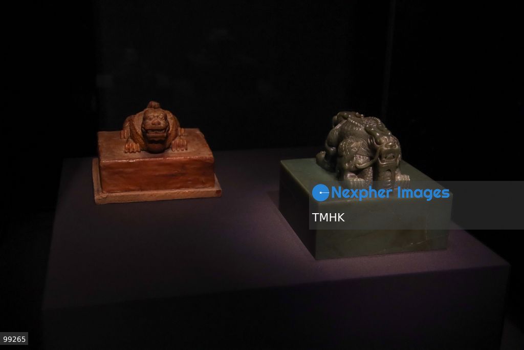 A close-up view shows a masterpiece crafted by the Qing Imperial Workshops on display inside a showcase at the "Design for the Forbidden City: Imperial Workshops of the Qing Court" exhibition at the Hong Kong Palace Museum on September 29, 2026 in Hong Kong. The exhibition explores traditional craftsmanship, material innovations, and court design aesthetics from the Qing dynasty. (Photo by Gordon Choi/TMHK via Nexpher Images)