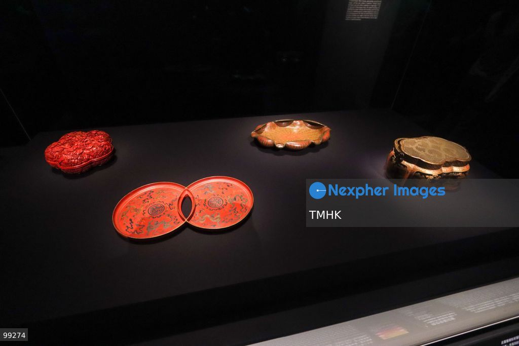 A close-up view shows a masterpiece crafted by the Qing Imperial Workshops on display inside a showcase at the "Design for the Forbidden City: Imperial Workshops of the Qing Court" exhibition at the Hong Kong Palace Museum on September 29, 2026 in Hong Kong. The exhibition explores traditional craftsmanship, material innovations, and court design aesthetics from the Qing dynasty. (Photo by Gordon Choi/TMHK via Nexpher Images)