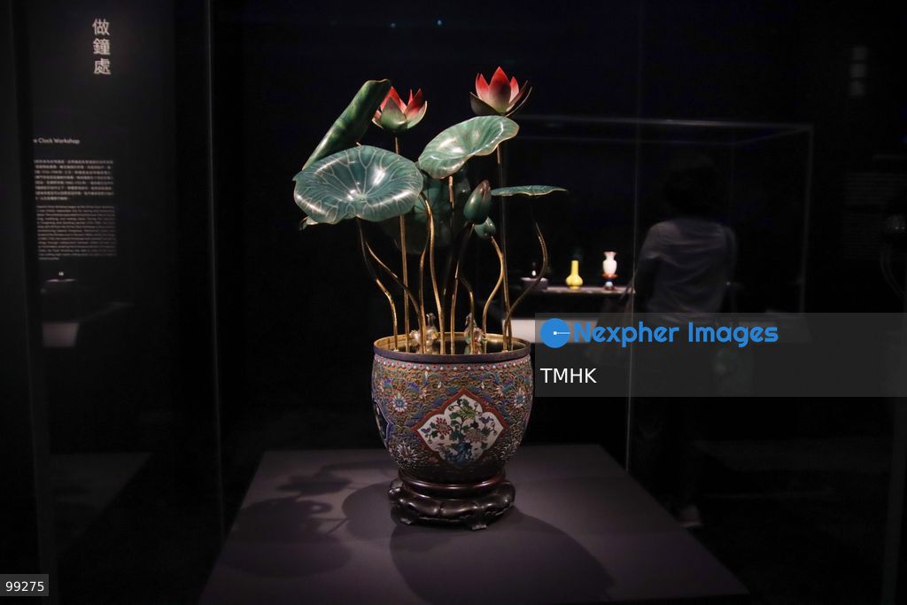 A close-up view shows a masterpiece crafted by the Qing Imperial Workshops on display inside a showcase at the "Design for the Forbidden City: Imperial Workshops of the Qing Court" exhibition at the Hong Kong Palace Museum on September 29, 2026 in Hong Kong. The exhibition explores traditional craftsmanship, material innovations, and court design aesthetics from the Qing dynasty. (Photo by Gordon Choi/TMHK via Nexpher Images)