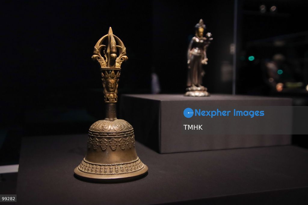 A close-up view shows a masterpiece crafted by the Qing Imperial Workshops on display inside a showcase at the "Design for the Forbidden City: Imperial Workshops of the Qing Court" exhibition at the Hong Kong Palace Museum on September 29, 2026 in Hong Kong. The exhibition explores traditional craftsmanship, material innovations, and court design aesthetics from the Qing dynasty. (Photo by Gordon Choi/TMHK via Nexpher Images)