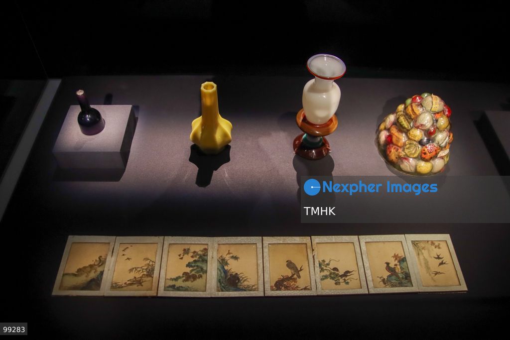 A close-up view shows a masterpiece crafted by the Qing Imperial Workshops on display inside a showcase at the "Design for the Forbidden City: Imperial Workshops of the Qing Court" exhibition at the Hong Kong Palace Museum on September 29, 2026 in Hong Kong. The exhibition explores traditional craftsmanship, material innovations, and court design aesthetics from the Qing dynasty. (Photo by Gordon Choi/TMHK via Nexpher Images)