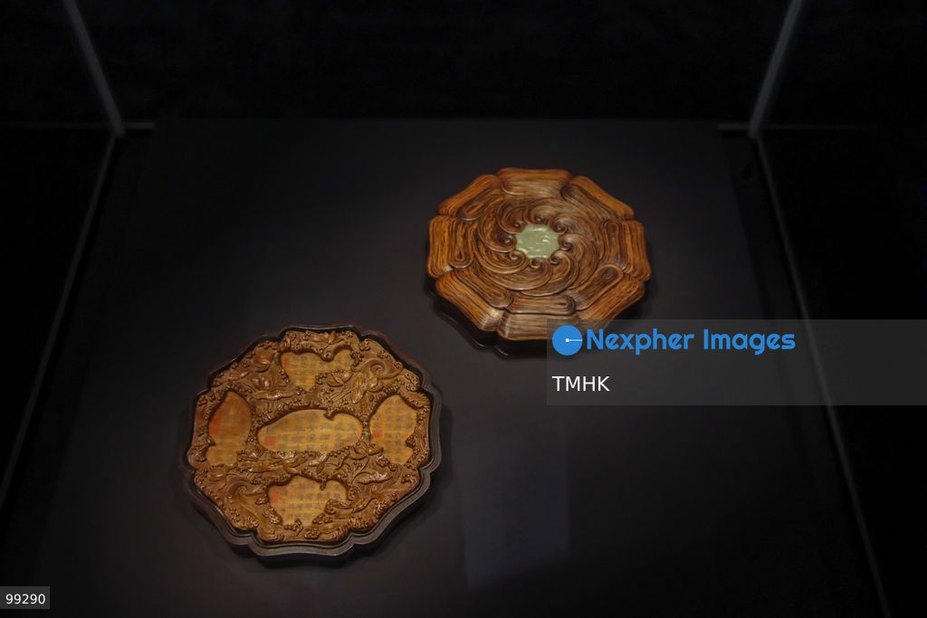 A close-up view shows a masterpiece crafted by the Qing Imperial Workshops on display inside a showcase at the "Design for the Forbidden City: Imperial Workshops of the Qing Court" exhibition at the Hong Kong Palace Museum on September 29, 2026 in Hong Kong. The exhibition explores traditional craftsmanship, material innovations, and court design aesthetics from the Qing dynasty. (Photo by Gordon Choi/TMHK via Nexpher Images)