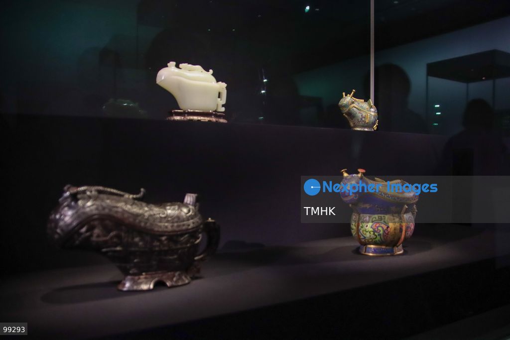 A close-up view shows a masterpiece crafted by the Qing Imperial Workshops on display inside a showcase at the "Design for the Forbidden City: Imperial Workshops of the Qing Court" exhibition at the Hong Kong Palace Museum on September 29, 2026 in Hong Kong. The exhibition explores traditional craftsmanship, material innovations, and court design aesthetics from the Qing dynasty. (Photo by Gordon Choi/TMHK via Nexpher Images)