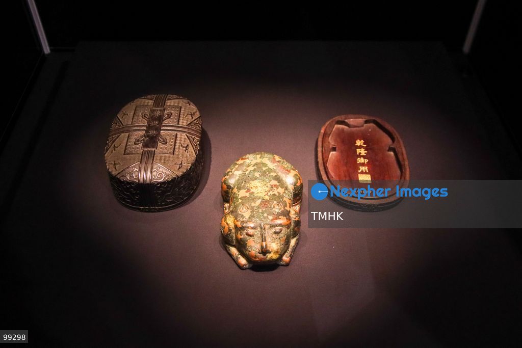 A close-up view shows a masterpiece crafted by the Qing Imperial Workshops on display inside a showcase at the "Design for the Forbidden City: Imperial Workshops of the Qing Court" exhibition at the Hong Kong Palace Museum on September 29, 2026 in Hong Kong. The exhibition explores traditional craftsmanship, material innovations, and court design aesthetics from the Qing dynasty. (Photo by Gordon Choi/TMHK via Nexpher Images)