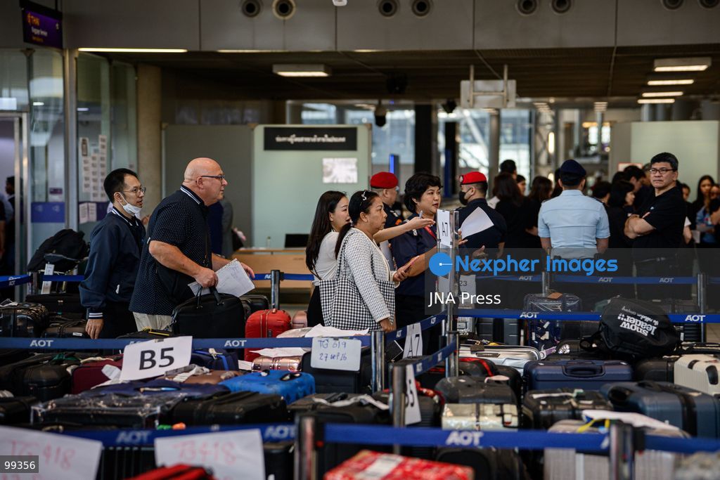 SAMUT PRAKAN, THAILAND, SEPTEMBER 30, 2026: Delayed baggage accumulates at Suvarnabhumi Airport in Samut Prakan as flooding disrupts ground-handling operations and affects the movement of airport personnel. Thousands of pieces of luggage have been left awaiting processing and collection as airport authorities and airlines work to clear the backlog and return baggage to affected passengers. Photo by Watsawat Koktabtim / JNA Press (Photo by Watsawat Koktabtim/JNA Press via Nexpher Images)
