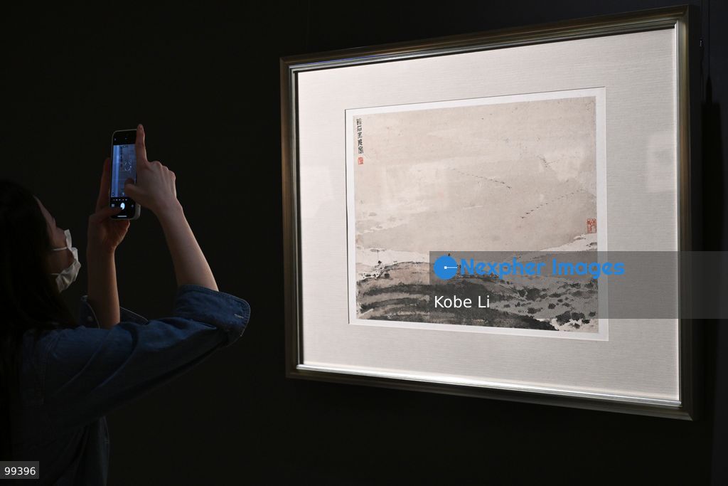 Wild Geese on the Sandbank, an artwork of Fu Baoshi, displaying at Fine Classical and Modern Chinese Paintings of Sotheby's Hong Kong Autumn Sales 2026 on September 30, 2026 in Hong Kong. (Photo by Kobe Li/Nexpher Images)
