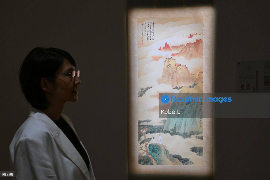 Golden Splendor of Mount Huang, an artwork of Chang Dai-chien (Zhang Daqian), displaying at Fine Classical and Modern Chinese Paintings of Sotheby's Hong Kong Autumn Sales 2026 on September 30, 2026 in Hong Kong. (Photo by Kobe Li/Nexpher Images)
