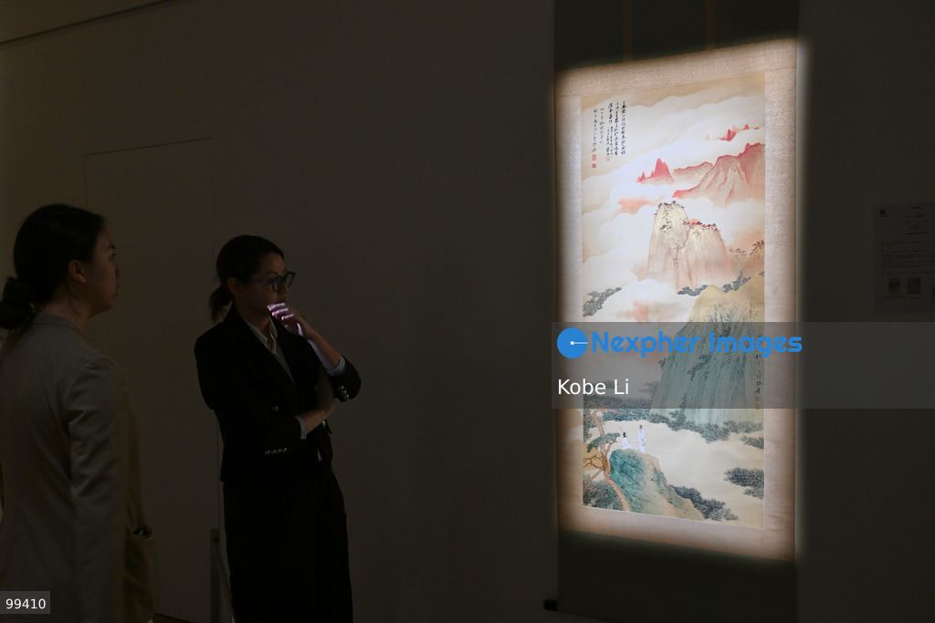 Golden Splendor of Mount Huang, an artwork of Chang Dai-chien (Zhang Daqian), displaying at Fine Classical and Modern Chinese Paintings of Sotheby's Hong Kong Autumn Sales 2026 on September 30, 2026 in Hong Kong. (Photo by Kobe Li/Nexpher Images)