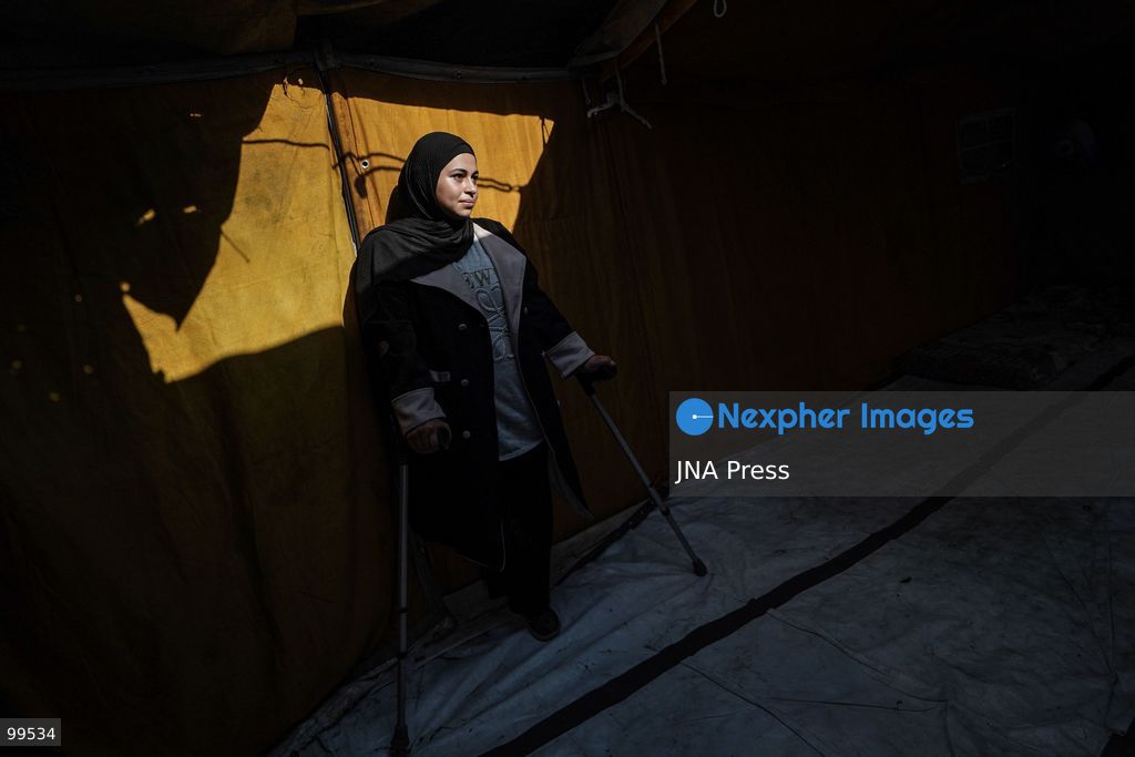 NUSEIRAT, GAZA STRIP, SEPTEMBER 30, 2026: Sixteen-year-old Malak al-Ghoul trains and plays football while living displaced with her family in the Nuseirat refugee camp in the central Gaza Strip. Malak lost her right leg after her family's home in Hamad City was struck on March 2, 2024. Now living with her family of 10 in Nuseirat, she continues to pursue her passion for sport and plays with Palestine's amputee football team, determined to continue training and pursue her ambitions despite her injury and displacement. Photo by Ramzi Abu Amer / JNA Press. (Photo by Ramzi Abu Amer/JNA Press via Nexpher Images)