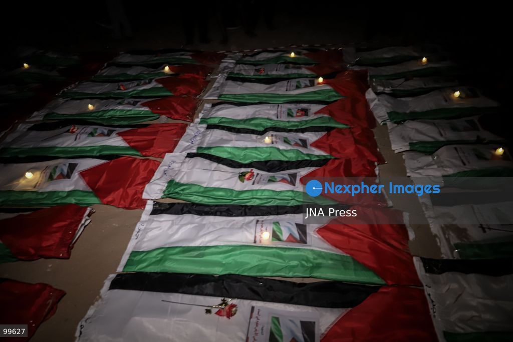 GAZA CITY, GAZA STRIP, SEPTEMBER 30, 2026: Palestinians attend a farewell viewing for 105 people who were killed in an Israeli bombardment on October 25, 2023, during the war in the Gaza Strip. The ceremony was held nearly three years after their deaths. Photo by Mohammed M. Skaik / JNA Press. (Photo by Mohammed M Skaik/JNA Press via Nexpher Images)