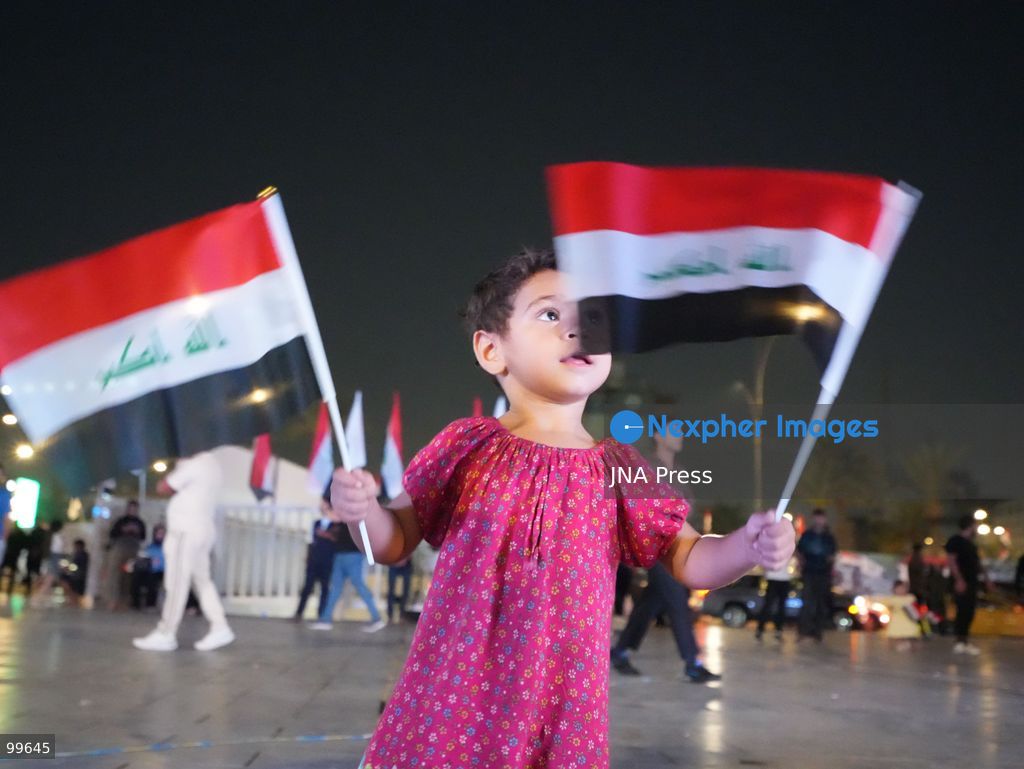 BAGHDAD, IRAQ, SEPTEMBER 30, 2026: Iraqis and members of the country's security forces gather at Tahrir Square in Baghdad during celebrations marking National Sovereignty Day following the completion of the withdrawal of US forces and the end of the US-led coalition's military mission in Iraq. Participants waved Iraqi flags and security forces took part in commemorative events as the country marked the end of the coalition's military presence. Photo by Muntazer Sahib/ JNA Press. (Photo by Muntazer Uday Sahib/JNA Press via Nexpher Images)