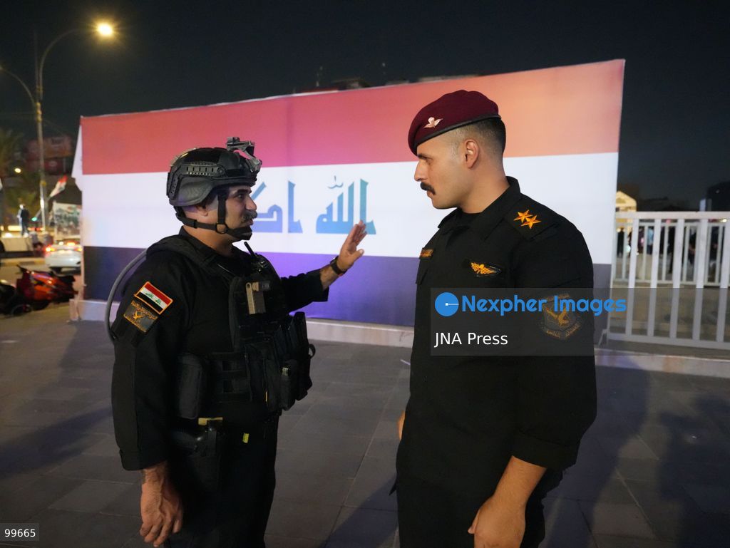 BAGHDAD, IRAQ, SEPTEMBER 30, 2026: Iraqis and members of the country's security forces gather at Tahrir Square in Baghdad during celebrations marking National Sovereignty Day following the completion of the withdrawal of US forces and the end of the US-led coalition's military mission in Iraq. Participants waved Iraqi flags and security forces took part in commemorative events as the country marked the end of the coalition's military presence. Photo by Muntazer Sahib/ JNA Press. (Photo by Muntazer Uday Sahib/JNA Press via Nexpher Images)