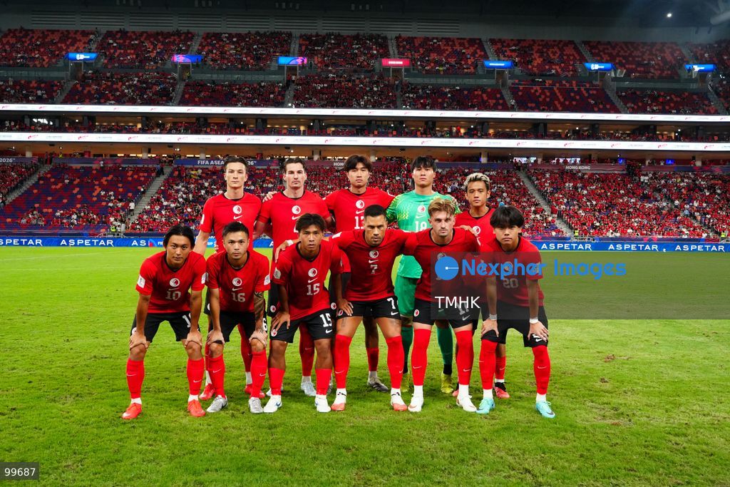 Players of Hong Kong, China and Brunei walk onto the pitch and assemble for pre-match formalities ahead of their FIFA ASEAN Cup Tier 2 group stage encounter at Kai Tak Stadium on September 30, 2026 in Hong Kong. (Photo by Zulu Lo/TMHK via Nexpher Images)