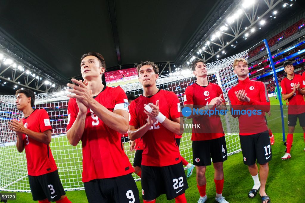 Players of Hong Kong, China applaud and wave to thank the cheering crowd following their 2-0 triumph over Brunei at Kai Tak Stadium on September 30, 2026 in Hong Kong. The victory sealed a spot in the FIFA ASEAN Cup final against Cambodia before a crowd of over 20,000 home fans. (Photo by Zulu Lo/TMHK via Nexpher Images)