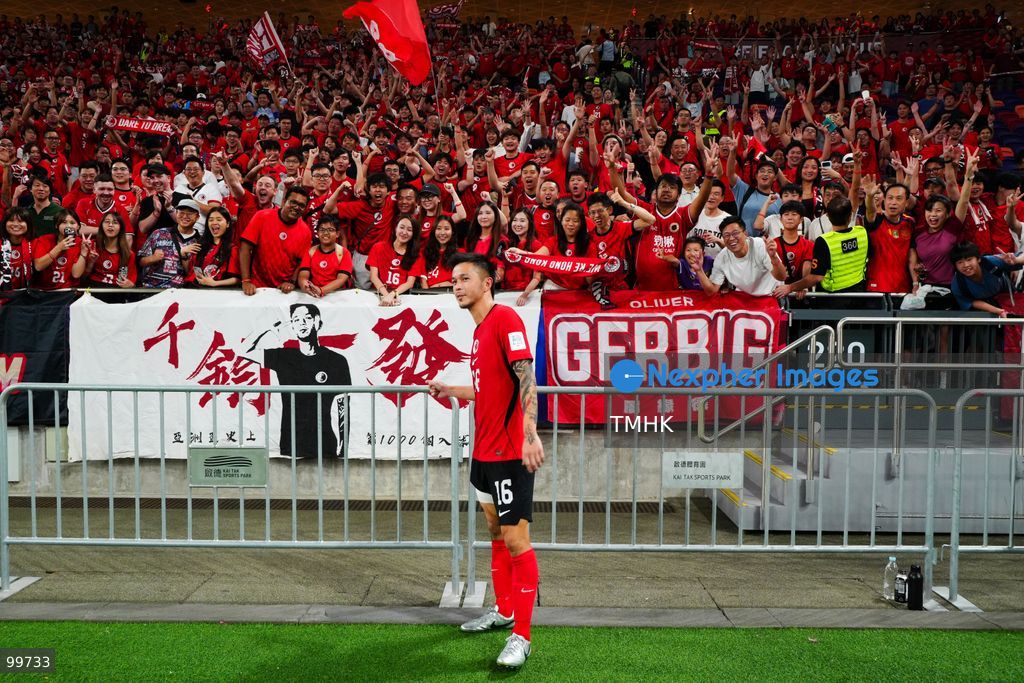 Players of Hong Kong, China applaud and wave to thank the cheering crowd following their 2-0 triumph over Brunei at Kai Tak Stadium on September 30, 2026 in Hong Kong. The victory sealed a spot in the FIFA ASEAN Cup final against Cambodia before a crowd of over 20,000 home fans. (Photo by Zulu Lo/TMHK via Nexpher Images)