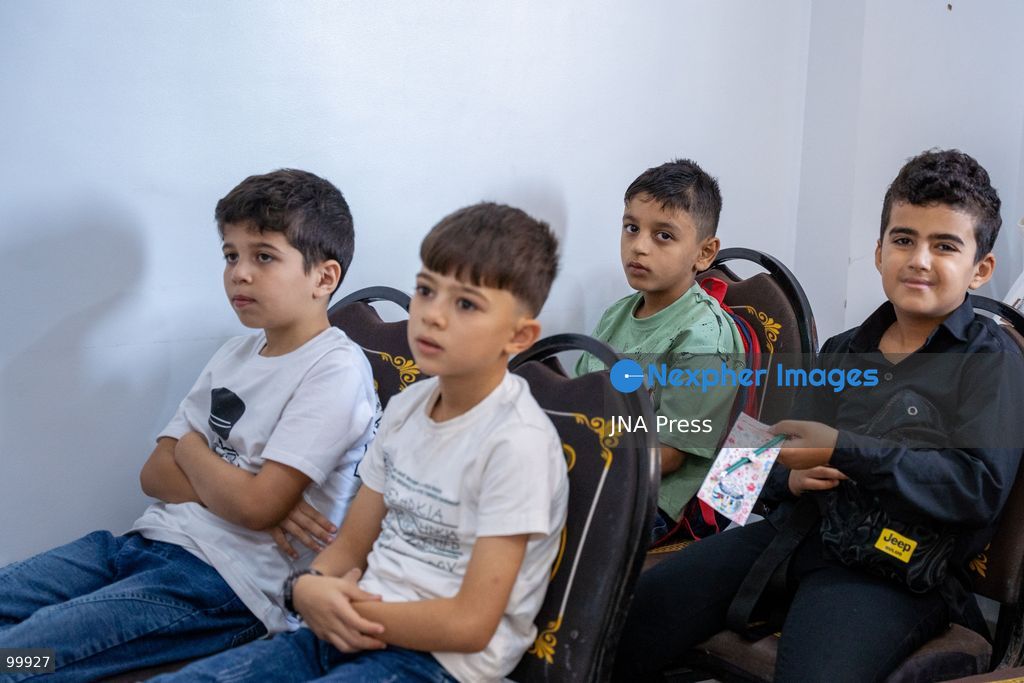 AL-ARISH, NORTH SINAI, EGYPT, OCTOBER 1, 2026: Palestinian children attend Al-Amal School in Al-Arish, North Sinai, which provides education based on the Palestinian curriculum for Palestinian students living in the city. The school also provides psychological support to students as the new academic year begins in Gaza. Hadeel Zaab, a school official, said she left Gaza for Egypt during the war and began teaching Palestinian children who arrived in Al-Arish, helping them prepare for Palestinian curriculum examinations while providing psychological support. Photo by Mohamed Arafat / JNA Press. (Photo by Mohamed Arafat/JNA Press via Nexpher Images)