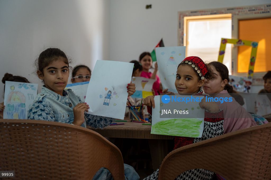 AL-ARISH, NORTH SINAI, EGYPT, OCTOBER 1, 2026: Palestinian children attend Al-Amal School in Al-Arish, North Sinai, which provides education based on the Palestinian curriculum for Palestinian students living in the city. The school also provides psychological support to students as the new academic year begins in Gaza. Hadeel Zaab, a school official, said she left Gaza for Egypt during the war and began teaching Palestinian children who arrived in Al-Arish, helping them prepare for Palestinian curriculum examinations while providing psychological support. Photo by Mohamed Arafat / JNA Press. (Photo by Mohamed Arafat/JNA Press via Nexpher Images)