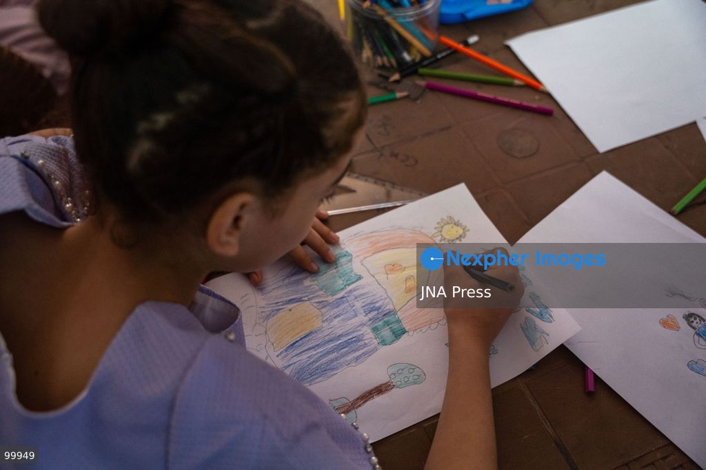 AL-ARISH, NORTH SINAI, EGYPT, OCTOBER 1, 2026: Palestinian children attend Al-Amal School in Al-Arish, North Sinai, which provides education based on the Palestinian curriculum for Palestinian students living in the city. The school also provides psychological support to students as the new academic year begins in Gaza. Hadeel Zaab, a school official, said she left Gaza for Egypt during the war and began teaching Palestinian children who arrived in Al-Arish, helping them prepare for Palestinian curriculum examinations while providing psychological support. Photo by Mohamed Arafat / JNA Press. (Photo by Mohamed Arafat/JNA Press via Nexpher Images)